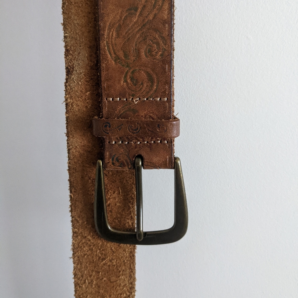 Women's Genuine Leather Floral Belt